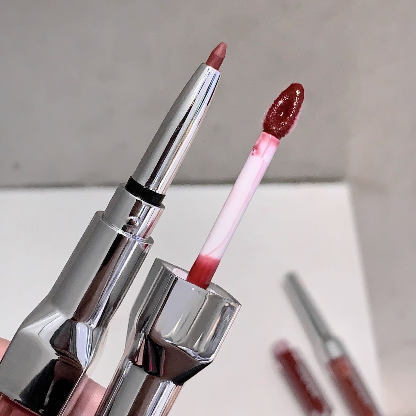 kobeleen double-headed lip gloss pen matte mirror surface two-in-one Lipstick velvet Fine, moist and chubby lip liner pen undefined