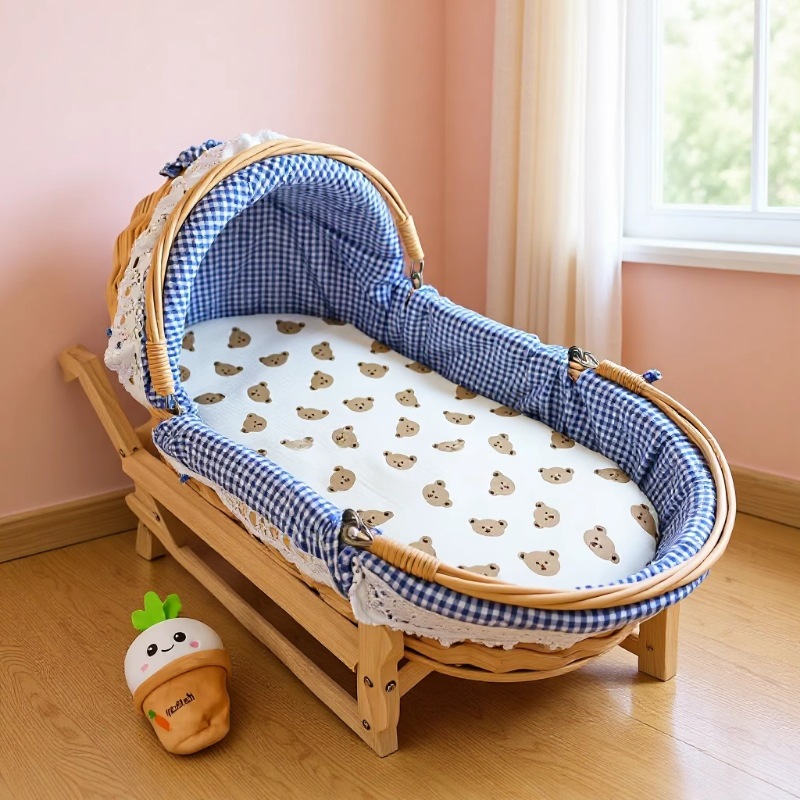 Wholesale Cradle Mat New Style Crepe Bean Velvet Cushion Newborn Baby Stroller Mat Infant Cradle Mat Soft and Soothing