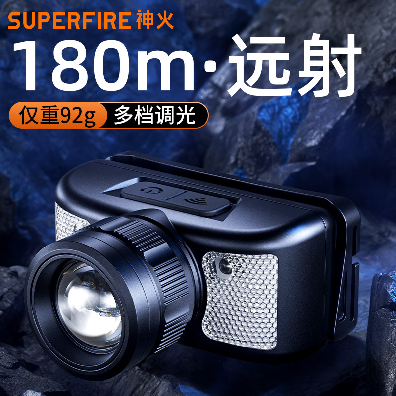 Shenhua HL91 luz de inducción alta luz nocturna pescador especial de carga super brillante y larga duración iluminación montada en la cabeza