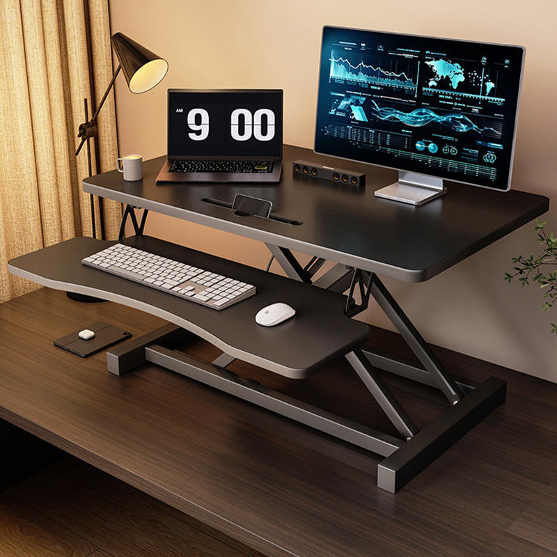 Ordable standing lifting computer desk desktop computer stand display foldable lifting shelf desk table
