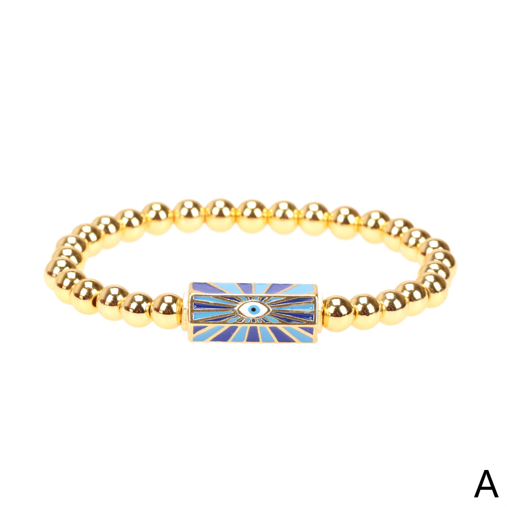 retro eyes of the devil elastic copper-plated real gold bracelet