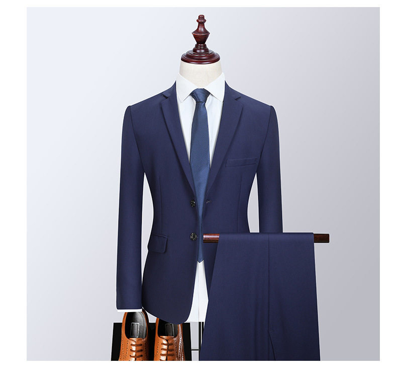 Bộ vest nam ba món ôm dáng, áo vest công sở cho nhân viên văn phòng và chú rể — Burgundy (áo đơn hai nút), Burgundy (áo đơn một nút), Màu xanh (áo đơn hai nút), Màu xanh (áo đơn một nút) chi tiết 43