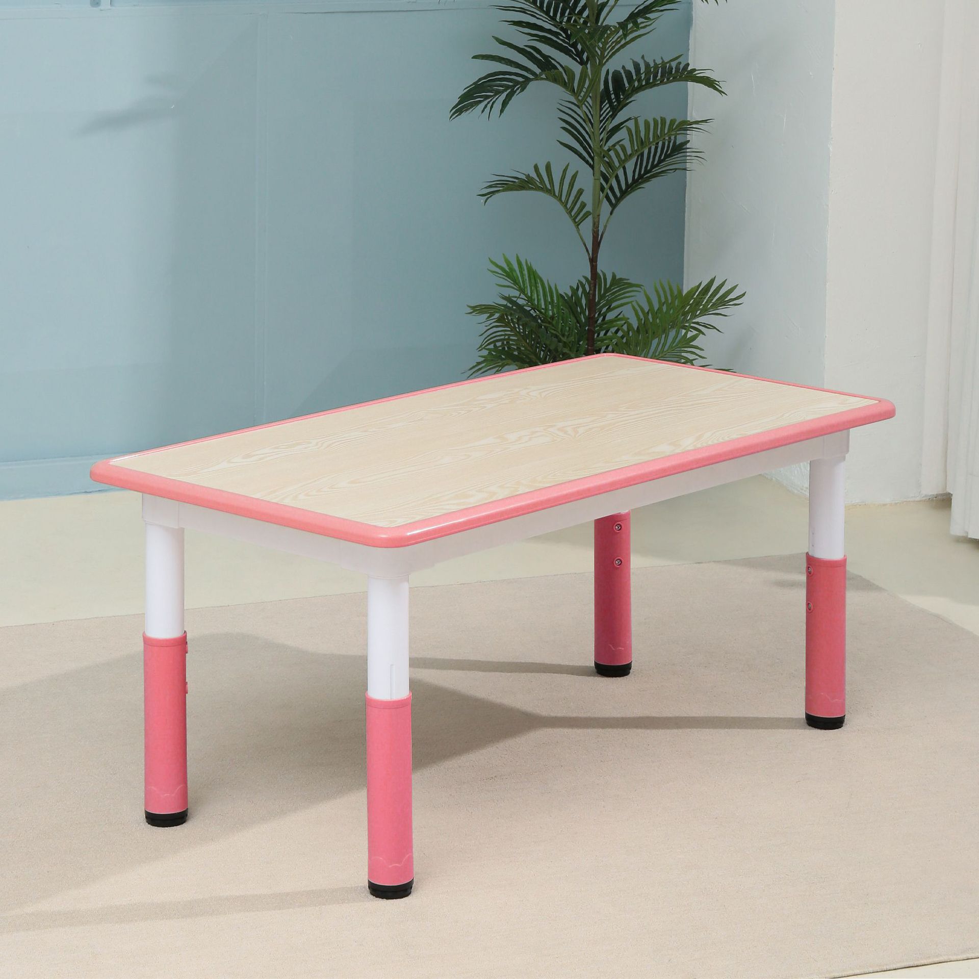 나뭇결 라이트 핑크 싱글 테이블