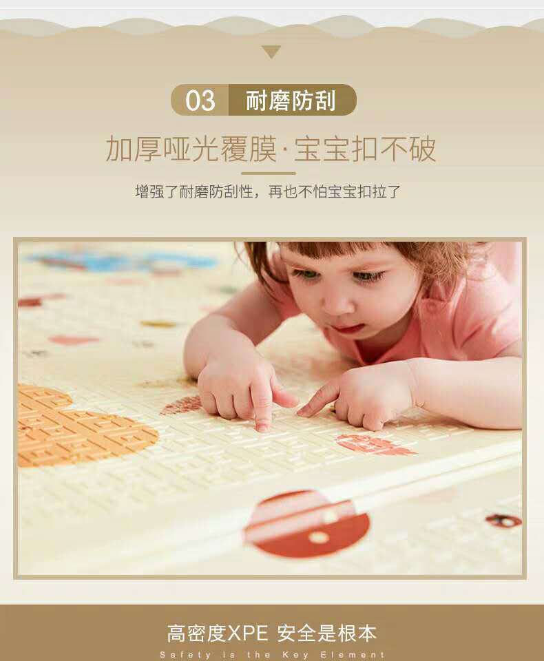Baby Crawling Mat Thickened Baby Living Room Household Foldable Children's Crawling Mat Taste-Free Stitching Foam Floor Mat