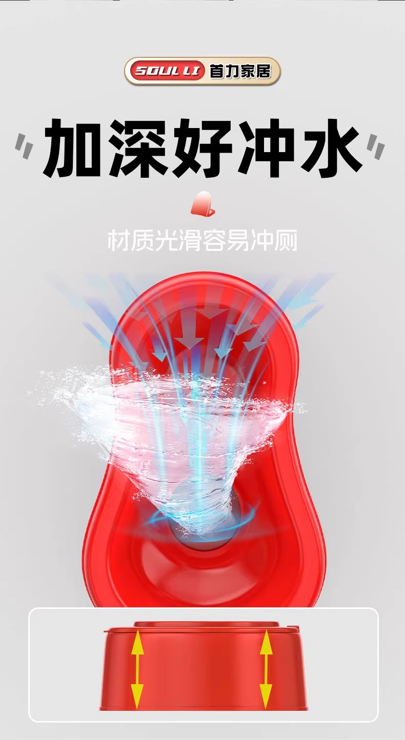 Simple toilet, temporary squat toilet, toilet for decoration, disposable anti-odor, special plastic toilet for construction sites undefined