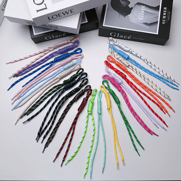 Colorful Ins Trendy Rope Polyester Miu Series Nylon Rope Pendant Colorful Knotted Bag Thin Rope Weaving DIY Wholesale