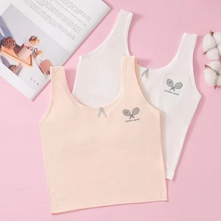 Girls' Underwear Development Period 10-14 Years Old Girls Junior High School Students Bra Pure Cotton Primary School Children's Long Vest