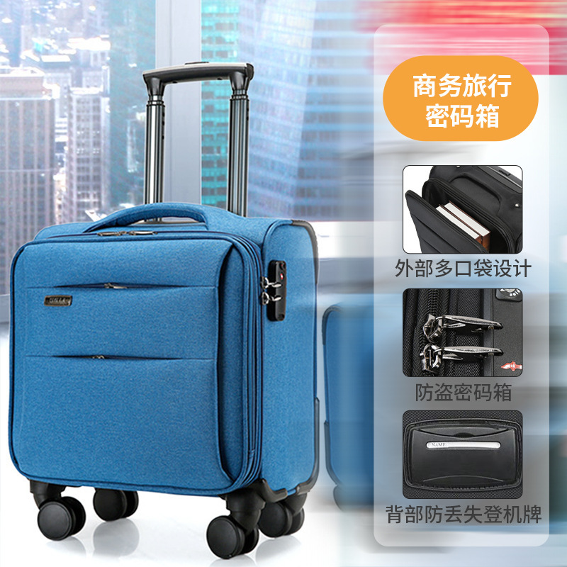 Aviation Oxford Cloth Carry-On Suitcase, Flight Attendant Trolley Case, 20inch Mini Suitcases, Business Travel Password Box, Customized