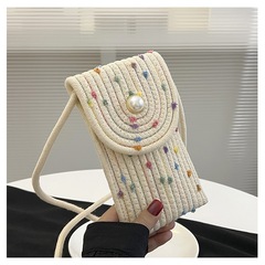 Women's Versatile Crossbody Bag with a Touch of Elegance 2023 Summer New Arrival Woven Bag Phone Bag Vertical Mini Bag
