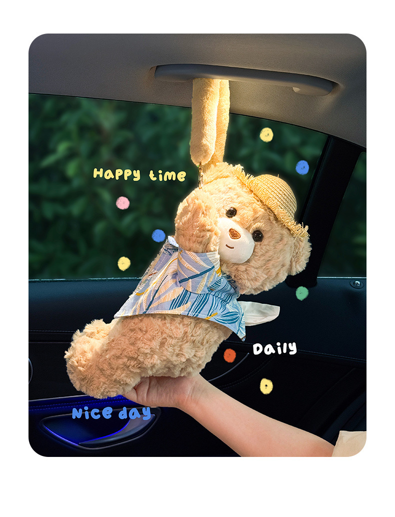 Car Tissue Box Hanging 2025 New Cute and Beautiful Doll Car Tissue Hanging Bag Female Car Tissue Box