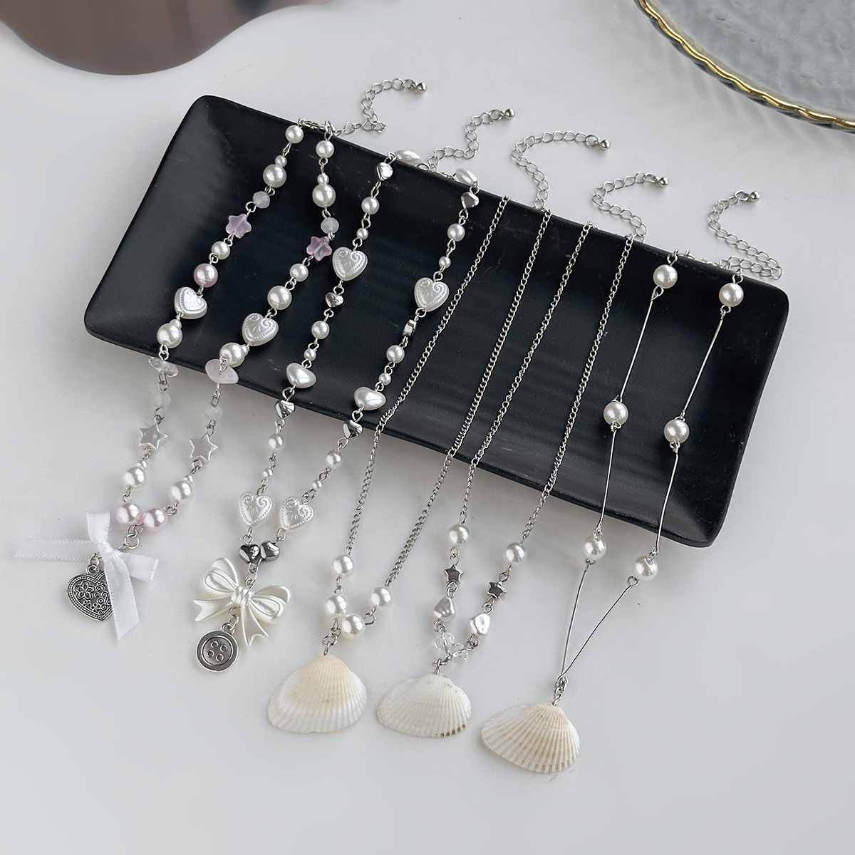 brand fresh cute necklace with bow from pearl