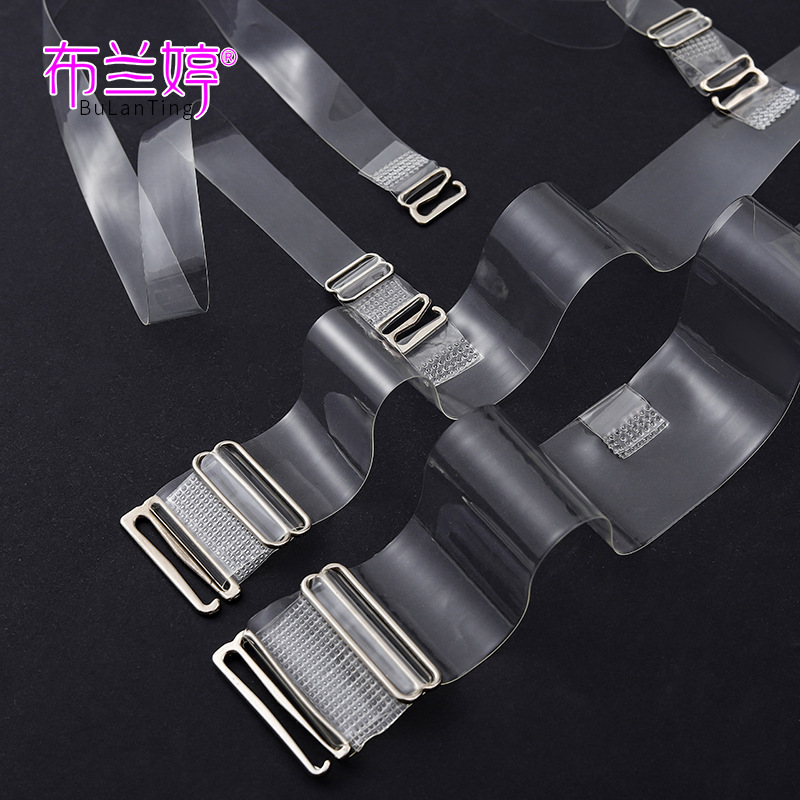 Transparent Shoulder Strap Invisible Back Strap Steel Buckle Matching Silicone Accessories Bra Shoulder Strap Matching Dress Wedding Dress Beautiful Back