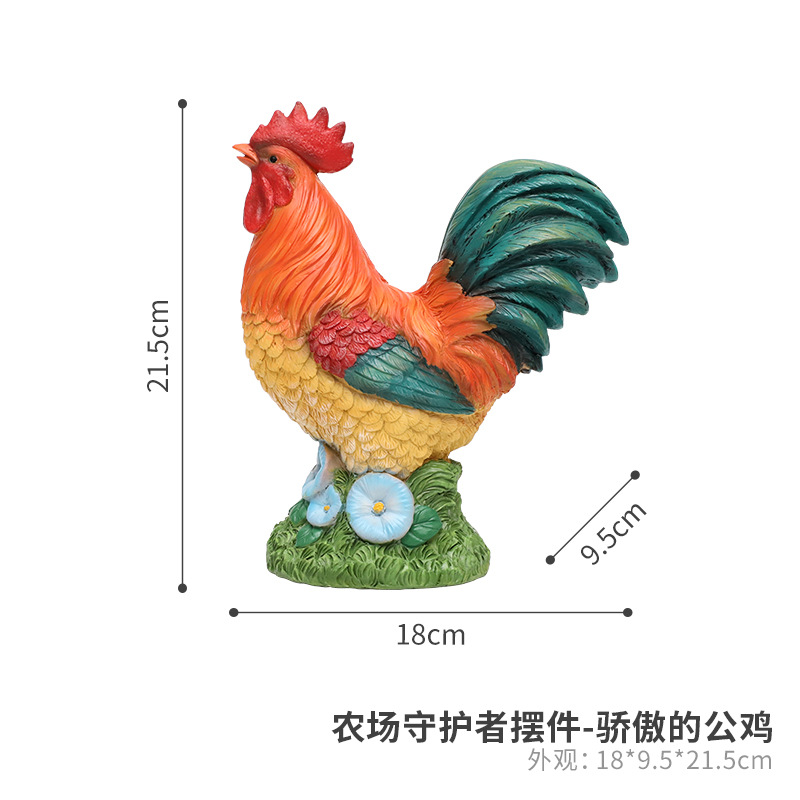 Simulación transfronteriza al aire libre sensor de gallo sonido automático decoración de jardín patio balcón diseño de granja decoración de paisajismo
