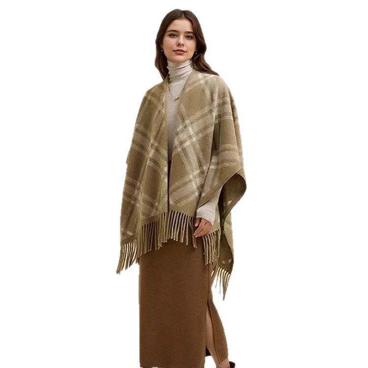 (Кроссбордерная торговля), демисезонное trench coat с помпонами, плащ, шарф, вязаный кардиган, европейский стиль