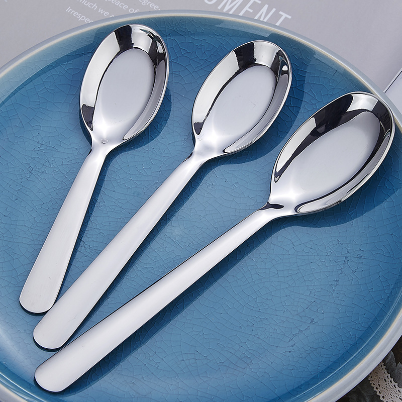 304 Stainless Steel Spoon Household Spoon Children's Eating Spoon Adult Soup Thickened Flat Bottom Spoon Deepening Spoon 304 Stainless Steel Spoon Household Spoon Children's Eating Spoon Adult Soup Thickened Flat Bottom Spoon Deepening Spoon