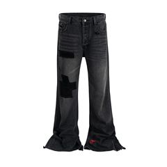 ERD スタイル ブラック パーティー パンツ メランコリック リッチ セカンド イン デストロイ ステッチ ダメージ加工 RO コーデュロイ ブラック パーティー デニム パンツ