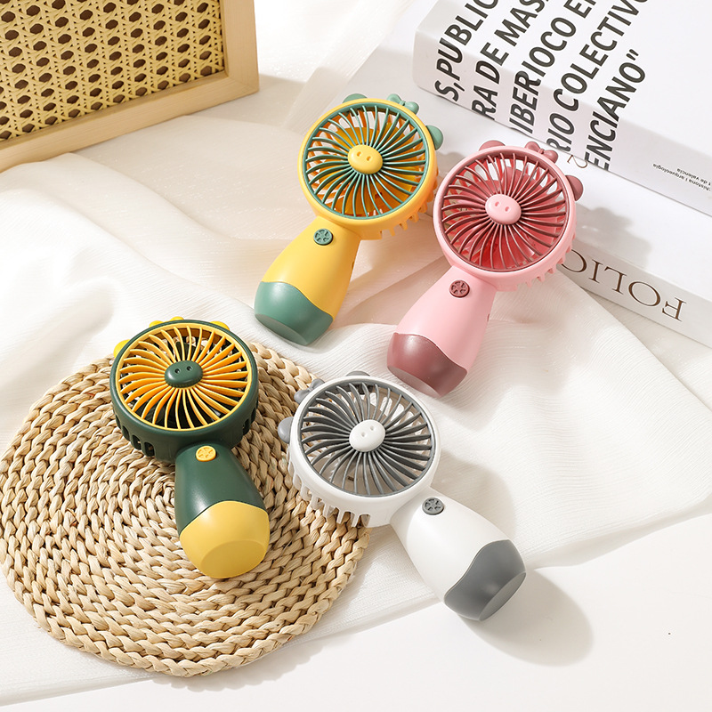 New cartoon handheld small fan wholesale portable USB charging mini fan with LOGO printing cross-border fan factory