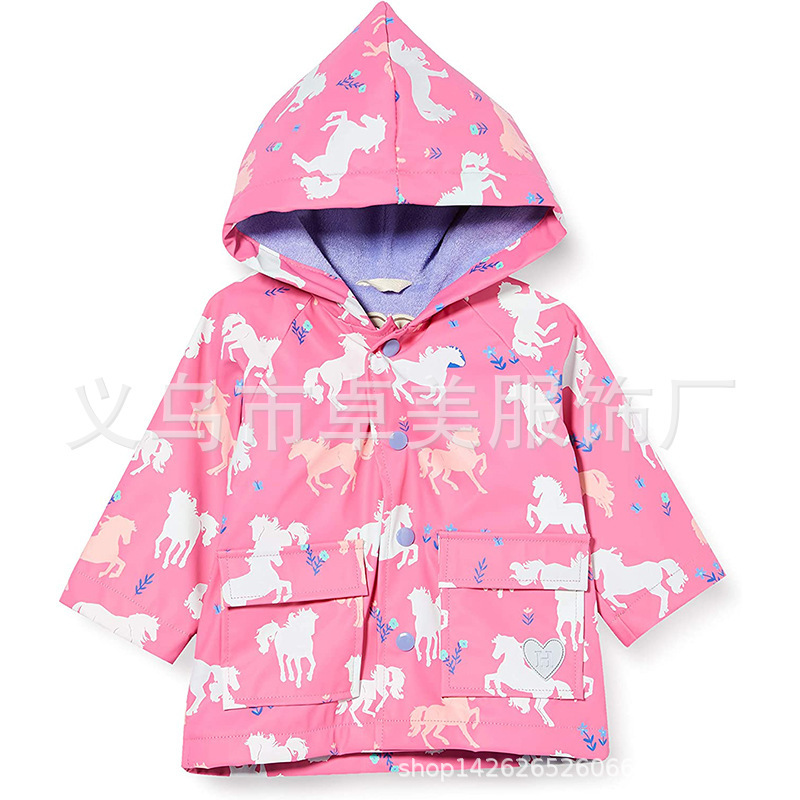Children's Pu Rainoutwear with Velvet Lining Scandinavian Durable Waterproof Outwear Jacket Oem Printed Leather Rainoutwear Customization Children's Pu Rainoutwear with Velvet Lining Scandinavian Durable Waterproof Outwear Jacket Oem Printed Leather Rainoutwear Customization