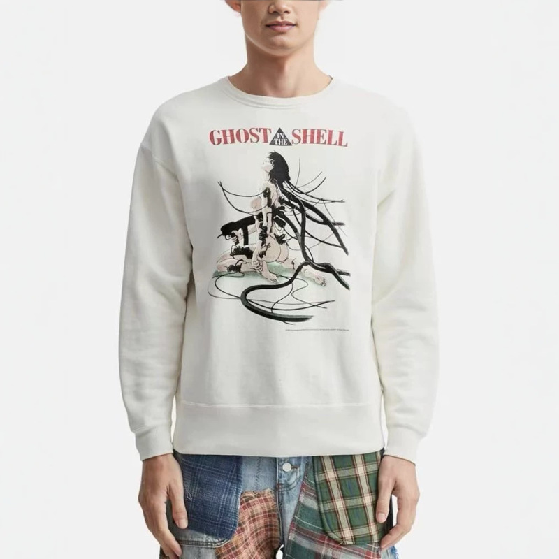 SAINT Mxxxxxx 25SS Ghost in the Shell CREW distressed sweatshirt SAINT Mxxxxxx 25SS Ghost in the Shell CREW distressed sweatshirt