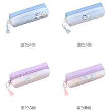 日本chiikawa吉伊卡哇笔袋卡通可爱双面双层PU学生铅笔文具收纳包