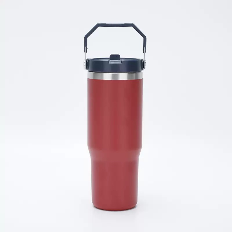 Transfronterizo 30oz taza de automóvil portátil 304 taza de aislamiento de acero inoxidable refrigerante taza de agua de paja portátil