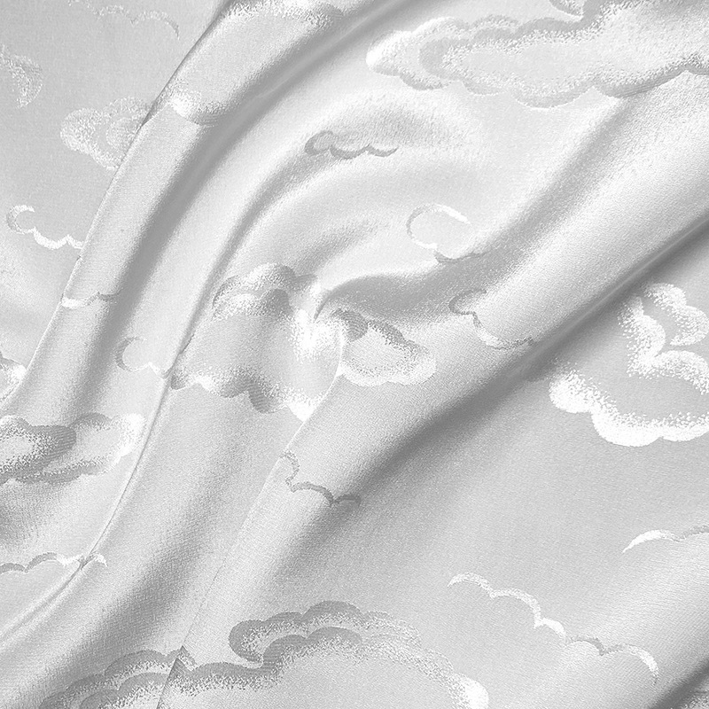 Nube de seda de seda de alta calidad tela jacquard satén brillante vestido vestido chino vestido de ropa casual tela cheongsam
