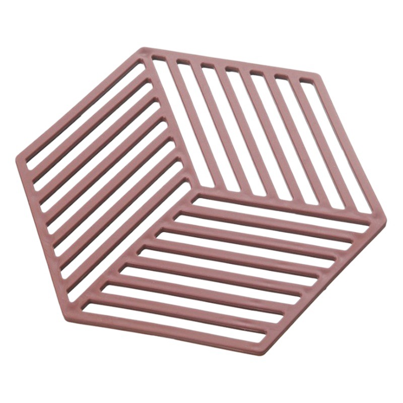 Simple aislamiento de calor Mat alta temperatura resistente hueco anti-escaldado estera de mesa hogar té cazuela estera rayada montaña