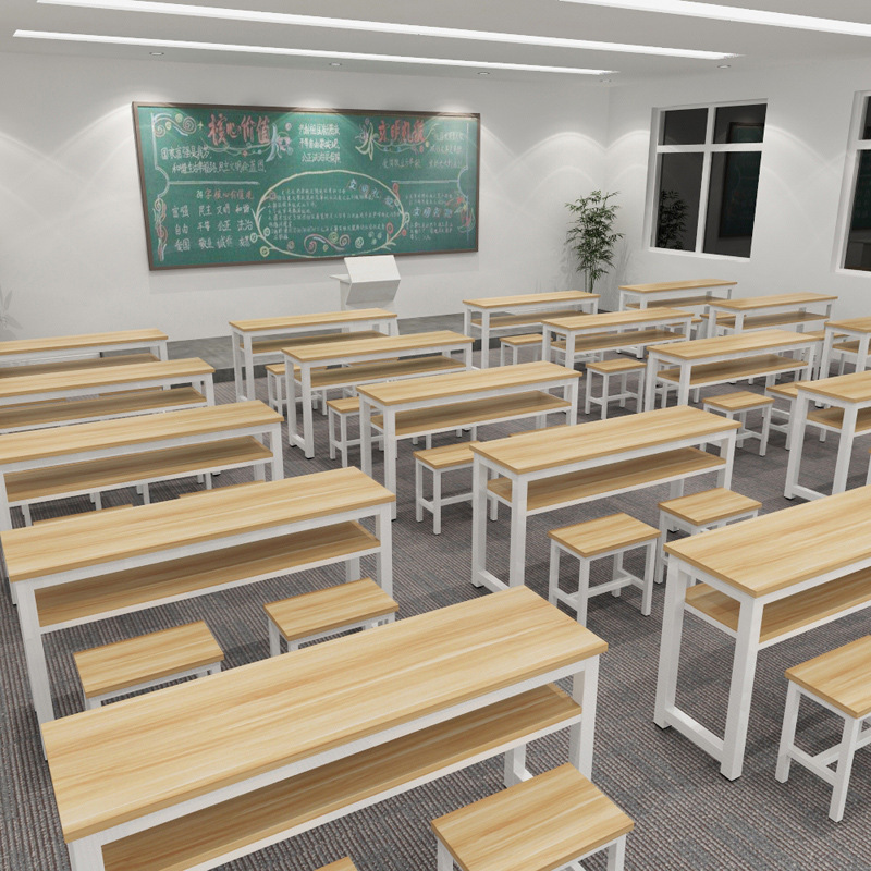 Primary and Middle School Students Double Desks and Chairs Learning School Class Training Organization Tutoring Picture Book Drawing Class Trusteeship Table