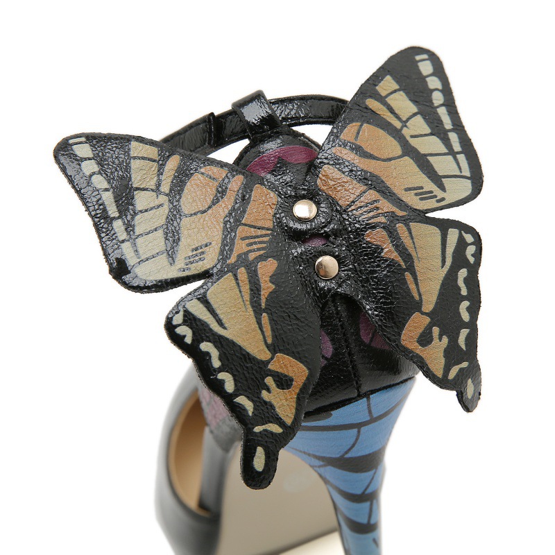 Pianran Rufei, with a three-dimensional butterfly heel, a lady with a pointed slender heel, a super high heel, formal dress shoes, wedding shoes