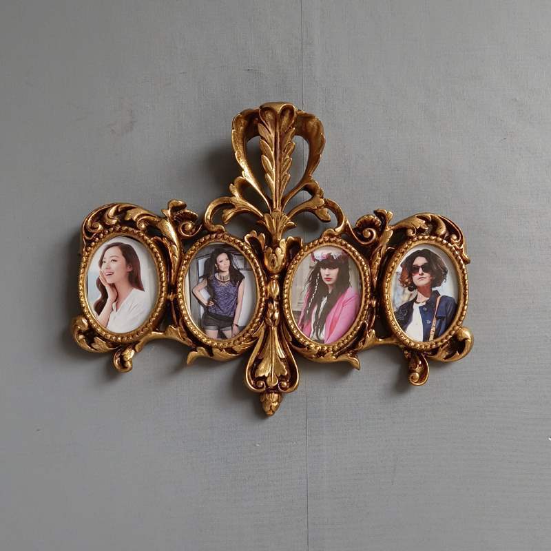 Retro European-Style Wall-Mounted Photo Wall Family Portrait Gift Craft Photo Album Frame Round Vintage Gold Children's Photo Frame Retro European-Style Wall-Mounted Photo Wall Family Portrait Gift Craft Photo Album Frame Round Vintage Gold Children's Photo Frame