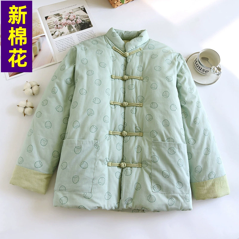 60 зимних хлопковых китайских женщин среднего и пожилого возраста теплая куртка толстая хлопчатобумажная куртка ручной работы хлопчатобумажная одежда свободная