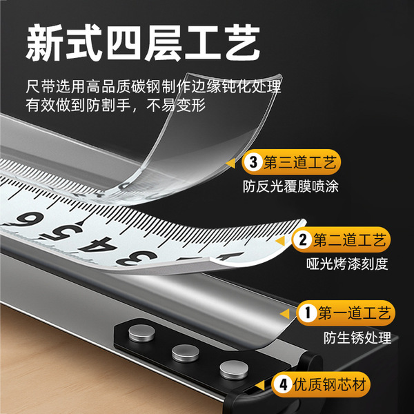 Highly precise wear-resistant ruler for home use