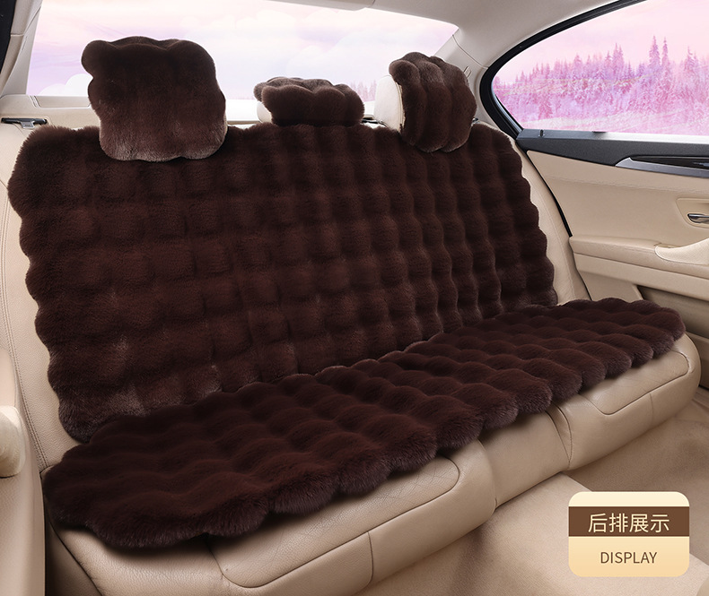 Amazon's New Winter Car Seat Cushion Thickened Bubble Plush Warm Light Luxury Encrypted Anti-Slip Plush Seat Cushion