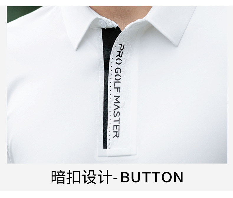 Áo polo nam dài tay golf cao cấp co giãn, nhanh khô thoáng khí — Tay áo dài màu trắng [cổ áo liền mạch/lỗ thông gió bằng laser/hút ẩm và khô nhanh] YF820 chi tiết 11