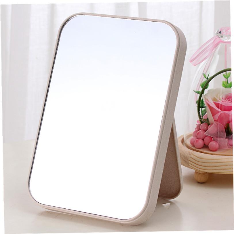 Espejo de plástico de escritorio para el hogar, dormitorio de estudiantes, espejo de escritorio para vestir, espejo de maquillaje plegable