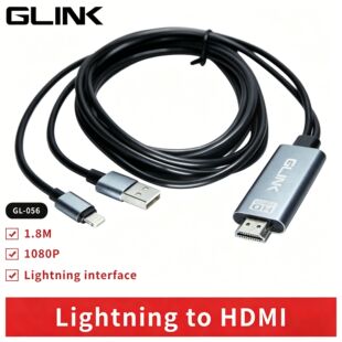 �O��Ͷ����Lightning�DHDMI�D�Ӿ�1.8M �֙C�ҕ����ͬ����1080P