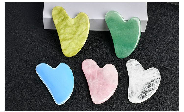 Cute Heart Shape Pink Crystal Scraping Board Massager display picture 1