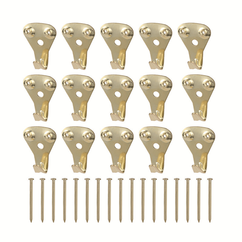 Cross-Border Supply German-Style Heavy-Duty Hooks, Photo Frame Heavy-Duty Hooks, 50 Pounds, 32 Sets Combination, Gold Nail Hook Set Cross-Border Supply German-Style Heavy-Duty Hooks, Photo Frame Heavy-Duty Hooks, 50 Pounds, 32 Sets Combination, Gold Nail Hook Set