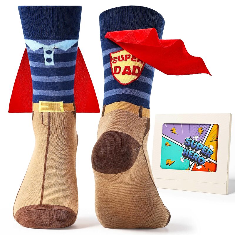 Customized Father's Day Gifts, Dad's Socks, Superman Father Socks, Gift Commemorative Hero Socks, Cross-Border Hot-Selling Items