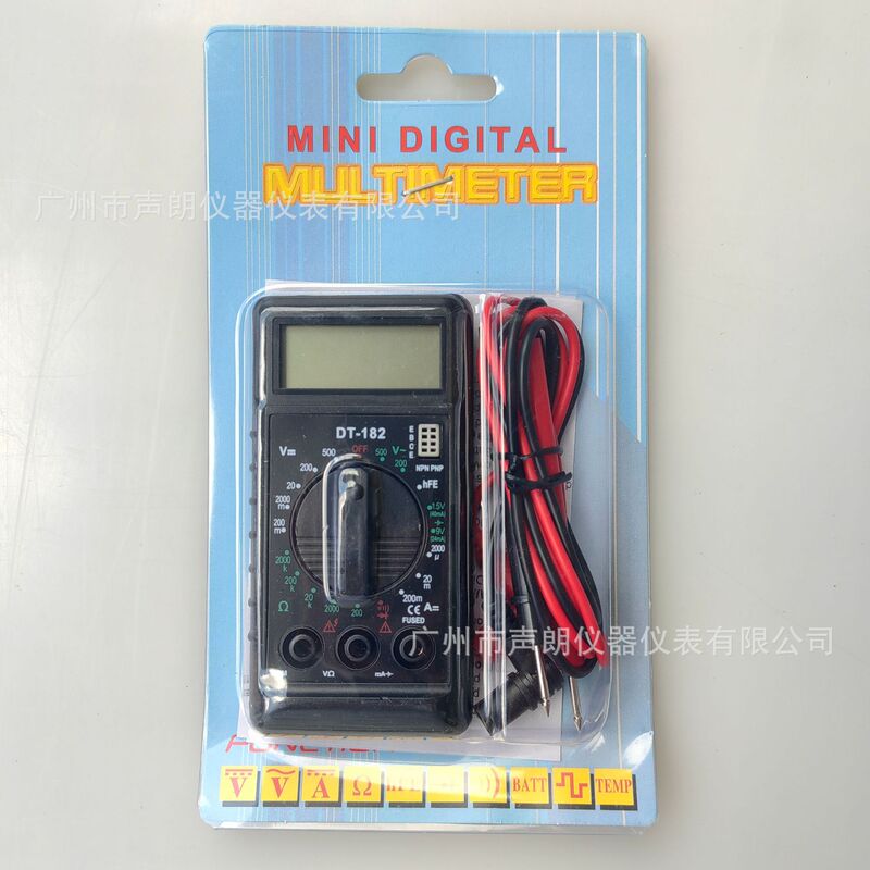 Dt182 Pocket Digital Multimeter Household Student Universal Meter Foreign Trade Export Voltmeter Ammeter