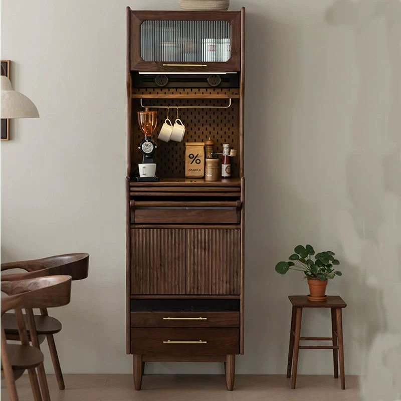 Nordic полностью твердый деревянный Буфет черный орех небольшая квартира Бытовая в японском стиле интегрированный настенный чайный шкаф для хранения для гостиной