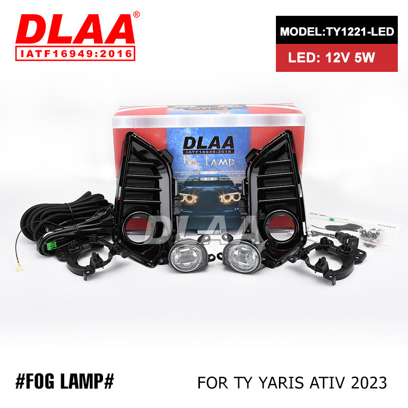 Aplicable a Toyota 22 / 23 Yaris ATIV lámpara de niebla delantera LED renovación de luz de conducción diurna de flujo de agua lámpara de barra frontal