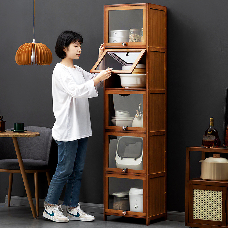 Gap Kitchen Storage Rack Flatting Rack Seasoning Rack Storage Rack Kitchen Supplies Sideboard Household Multi-Layer Cabinet