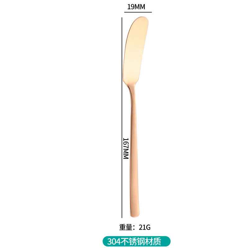 304 espátula de mantequilla de acero inoxidable creativa estilo coreano espátula de mantequilla de oro espesa mango de pan mermelada crema espátula de mantequilla