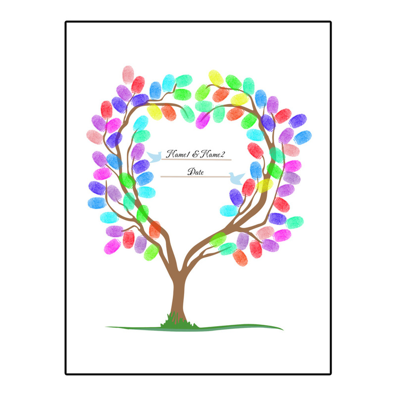 European-style romantic wedding heart-shaped fingerprint sign-in tree personalized signature fingerprint sign-in painting HK021 European-style romantic wedding heart-shaped fingerprint sign-in tree personalized signature fingerprint sign-in painting HK021