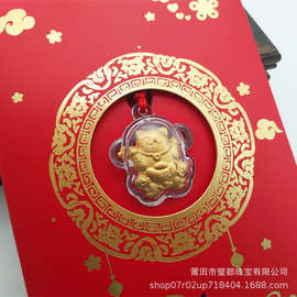 仿金银御守招财猫宝宝吊坠金箔红包新年千万两猫会销活动随手礼品
