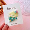 In the early summer, macaron color triangular floral BB clip Korean children's colored gauze bangs and bangs, babies, baby hair cards