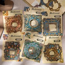 美好的一天贴纸 中世纪纹章系列 复古边框手账DIY素材装饰贴10张