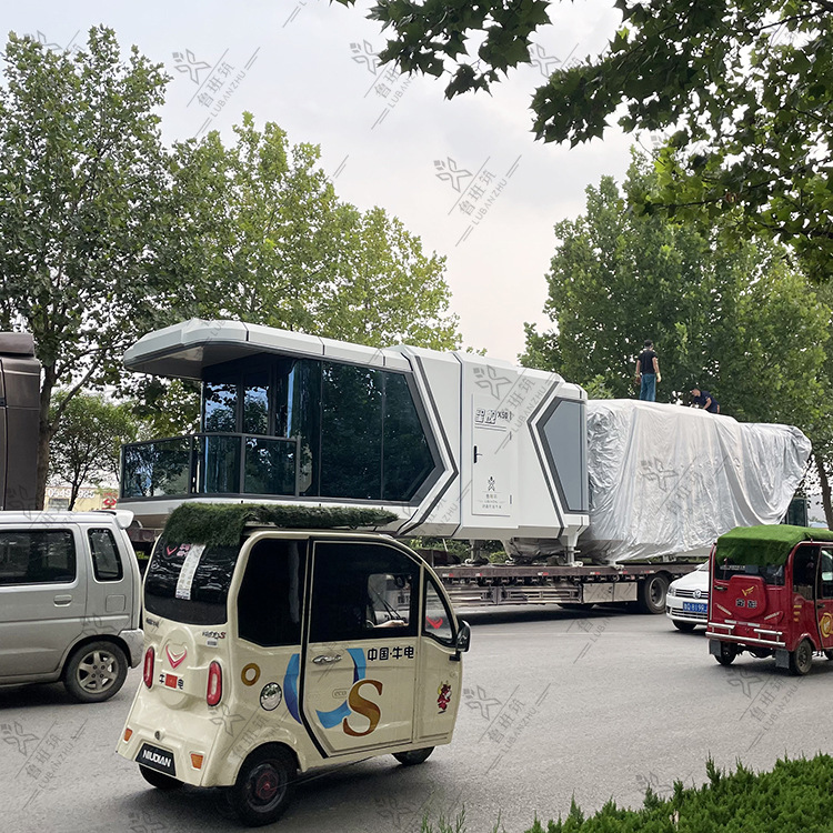 Estructura de acero aleación de aluminio creativo espacio móvil cápsula panorámica cielo estrellado habitación Tecnología Inteligente sentido experiencia Internet celebridad B & B