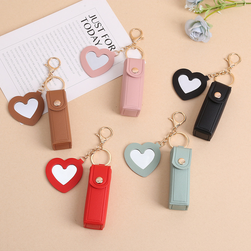 New Lipstick Storage Bag, Simple and High-End, Exquisite Keychain, Pu Leather Backpack Pendant, Clothing Accessories
